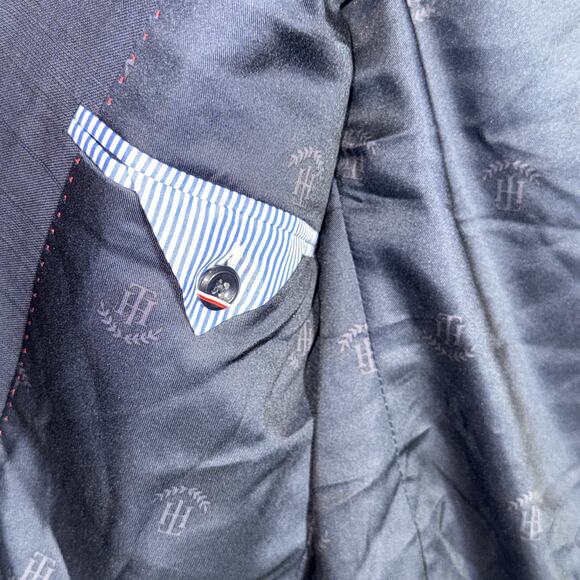 Tommy Hilfiger Men's Stretch Plaid Wool Blend Suit Jacket - Blue Plaid 38S $450 - Picture 6 of 7